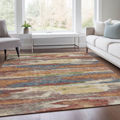 Premium Machine Washable Mayfield AMF942 Paprika 5' x 7'6" Rug