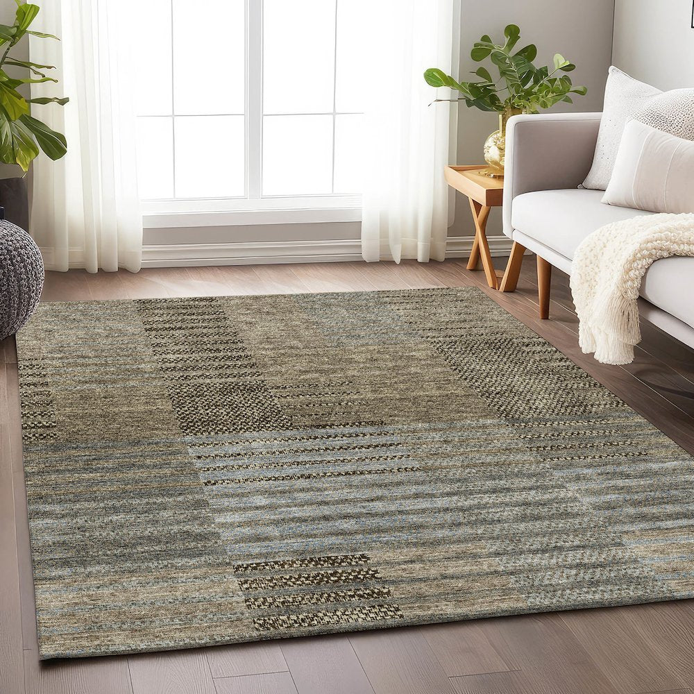 Premium Machine Washable Mayfield AMF954 Taupe 5' x 7'6" Rug