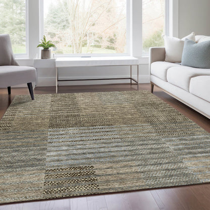 Premium Machine Washable Mayfield AMF954 Taupe 5' x 7'6" Rug