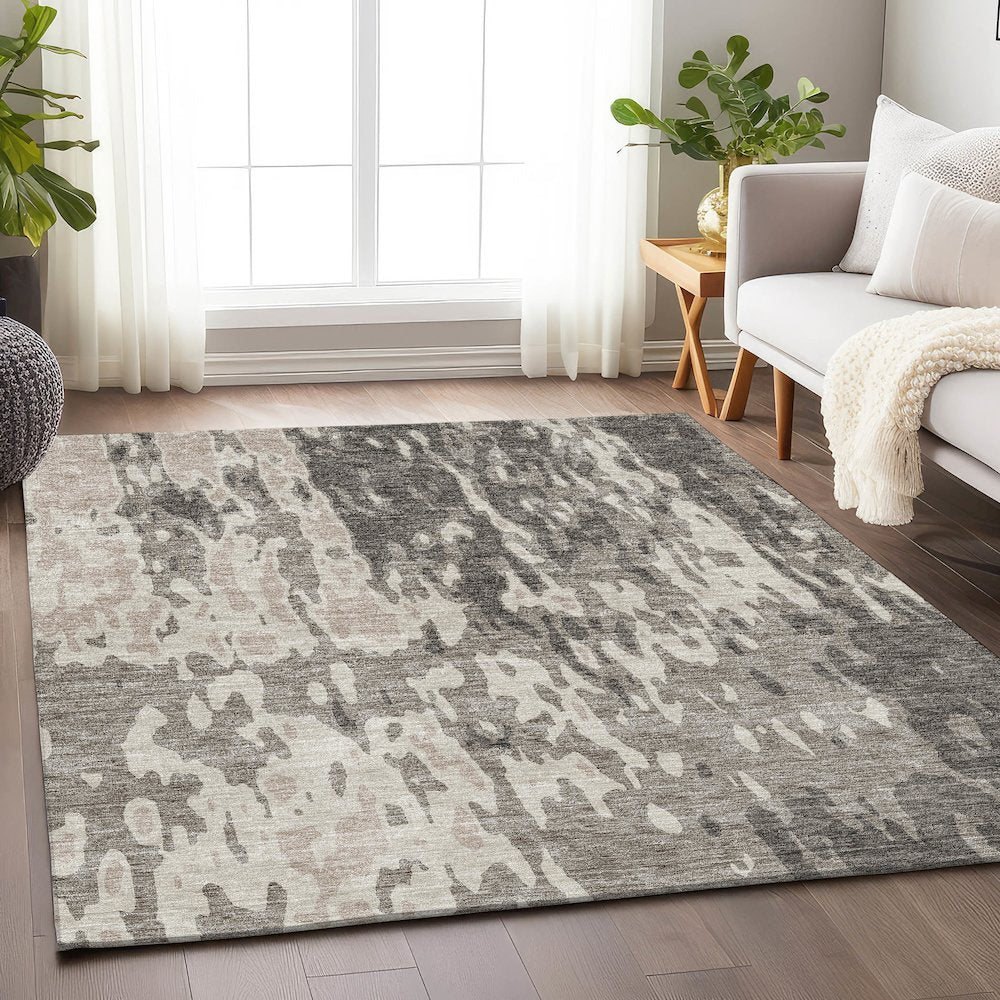 Premium Machine Washable Mayfield AMF957 Taupe 5' x 7'6" Rug
