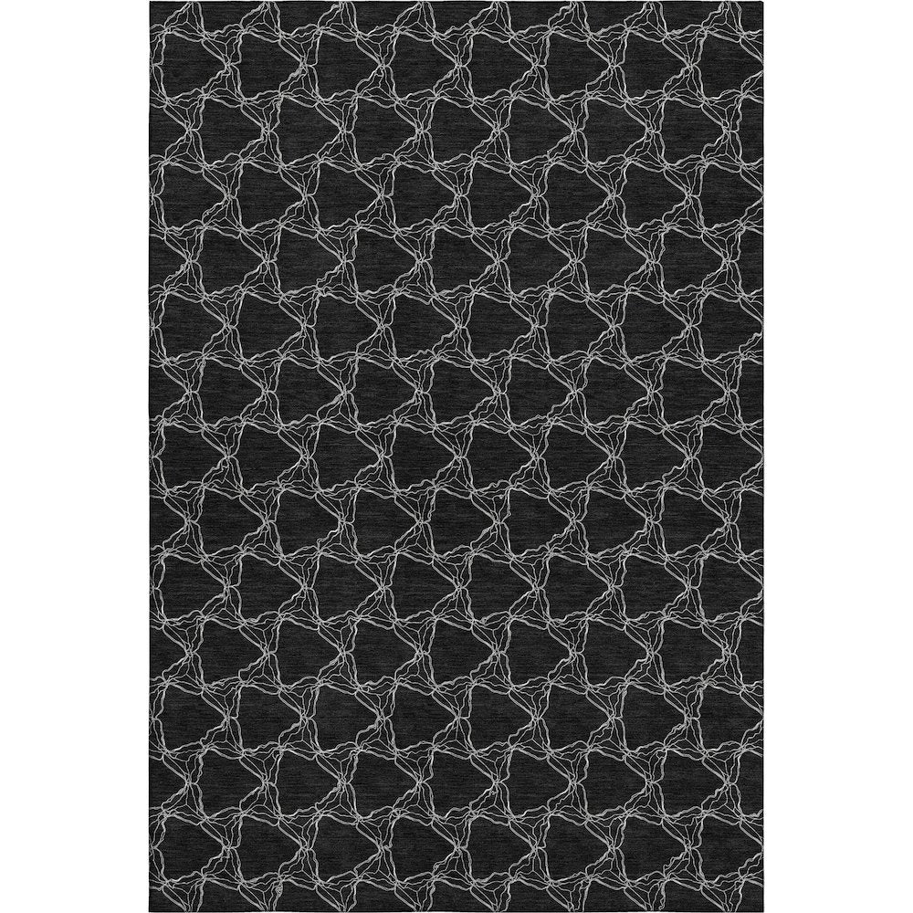 Premium Machine Washable Mayfield AMF960 Black 5' x 7'6" Rug