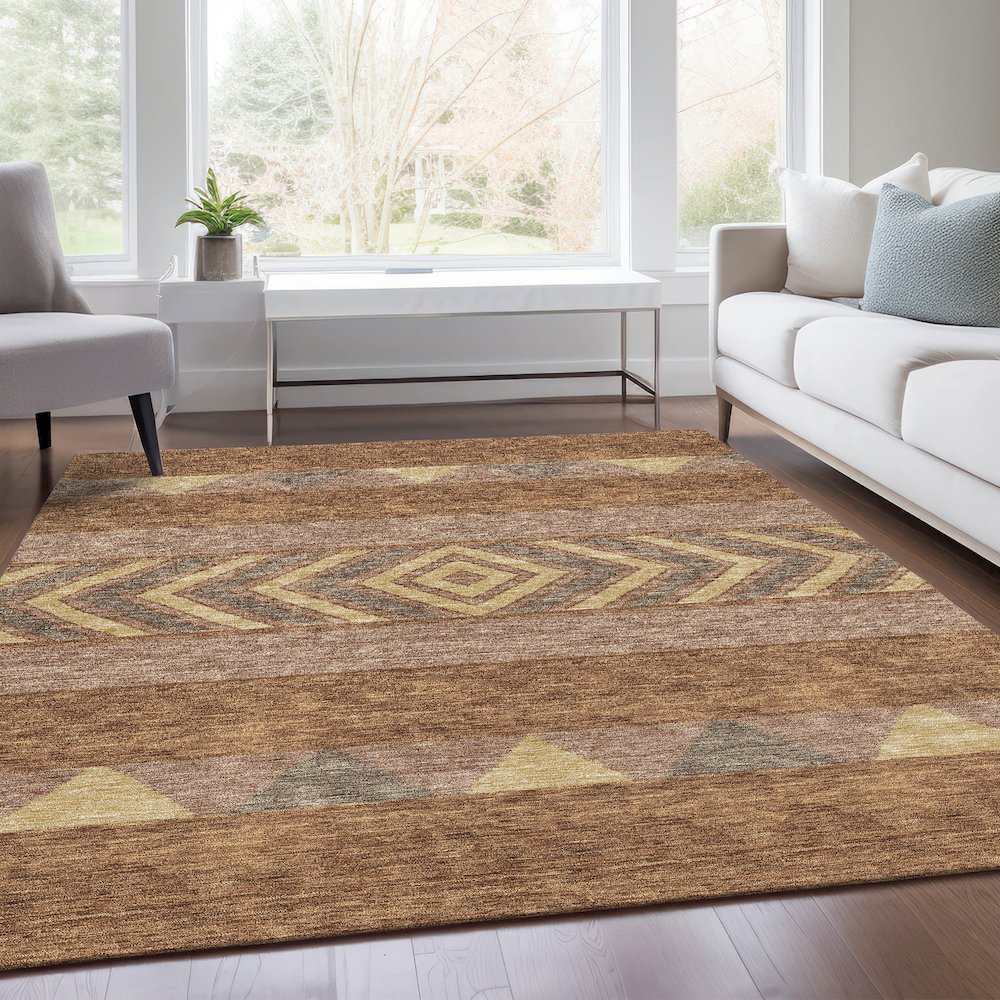 Premium Machine Washable Mayfield AMF965 Paprika 5' x 7'6" Rug