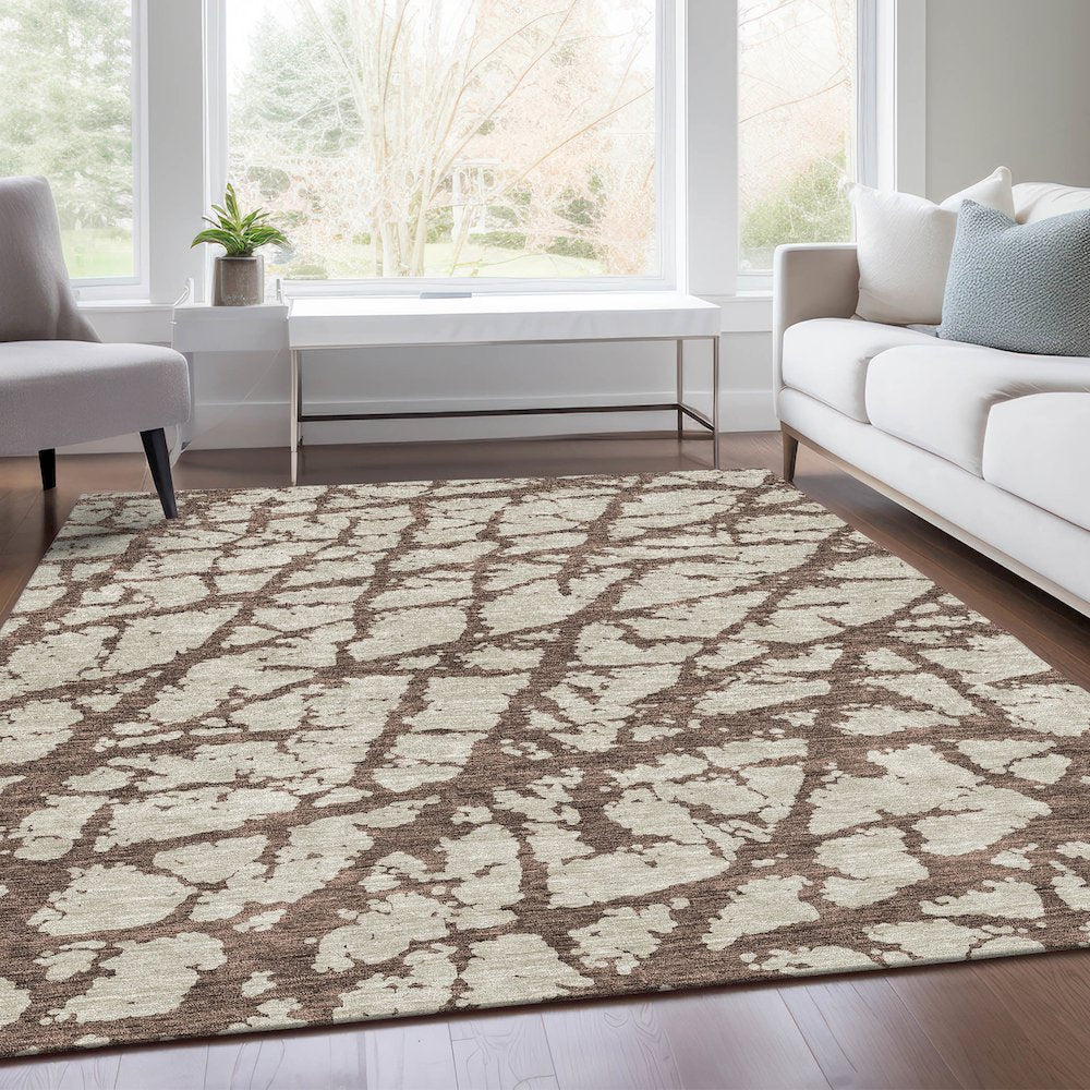 Premium Machine Washable Mayfield AMF972 Brown 5' x 7'6" Rug