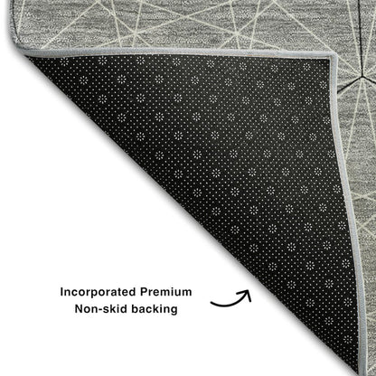 Premium Machine Washable Mayfield AMF987 Gray 2'6" x 3'10" Rug