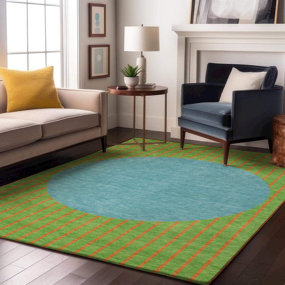 Premium Machine Washable Mayfield AMF994 Lime 5' x 7'6" Rug