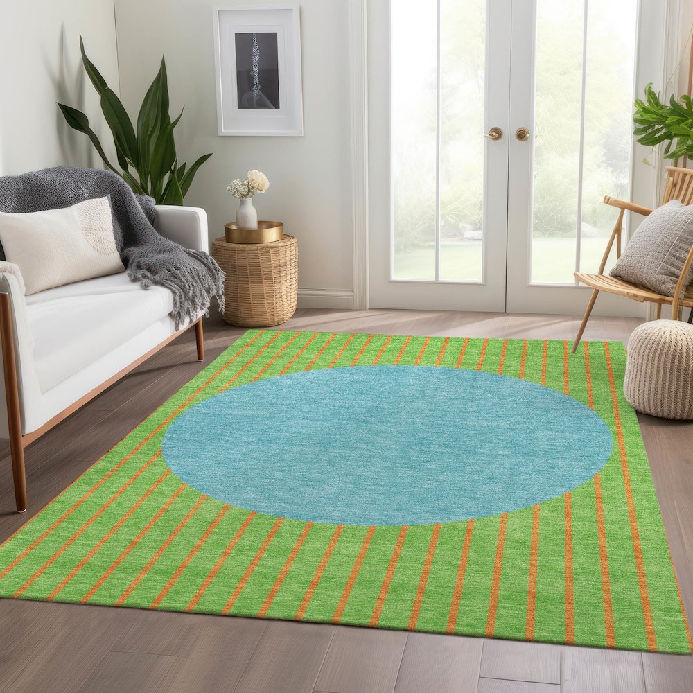 Premium Machine Washable Mayfield AMF994 Lime 5' x 7'6" Rug