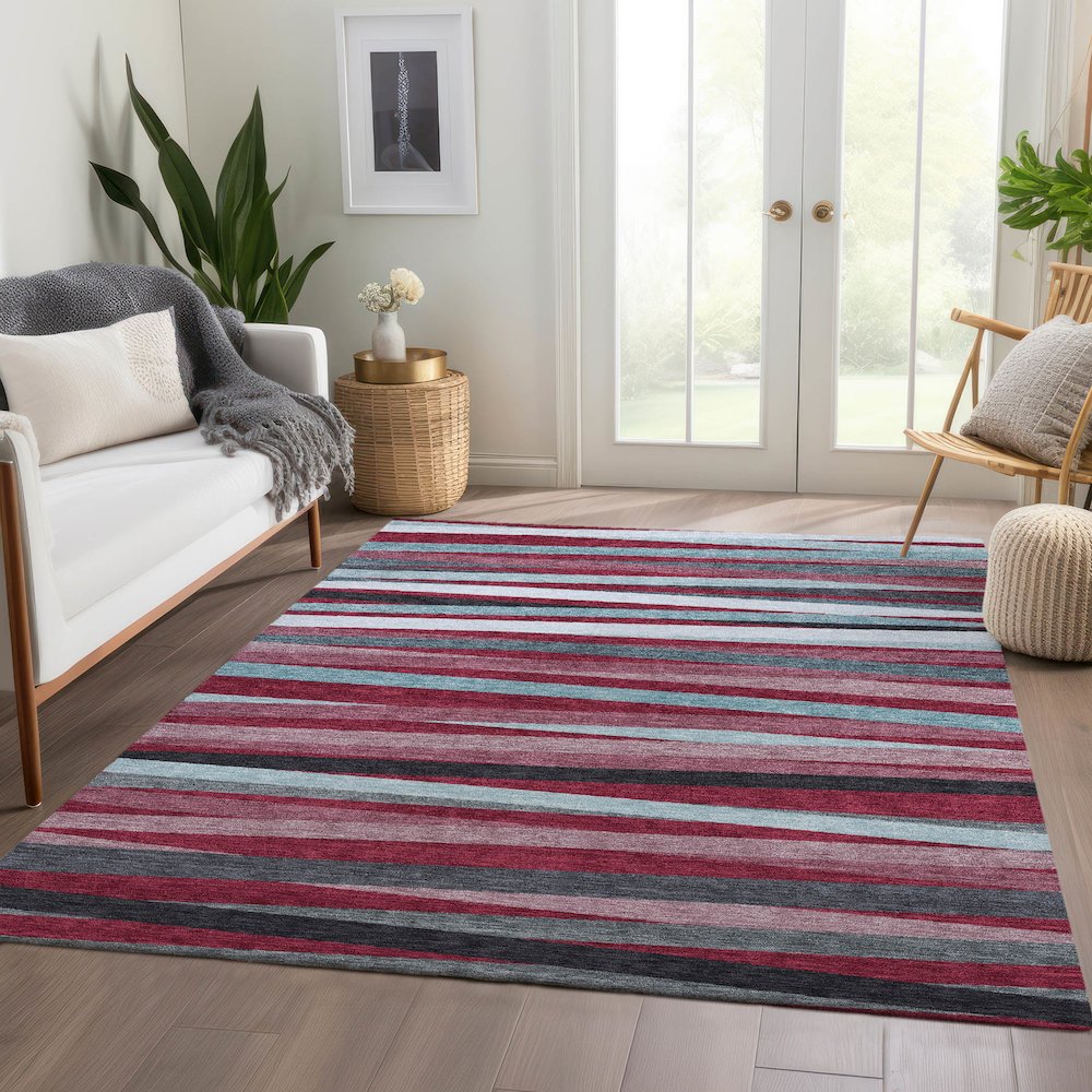 Premium Machine Washable Mayfield AMF997 Burgundy 5' x 7'6" Rug