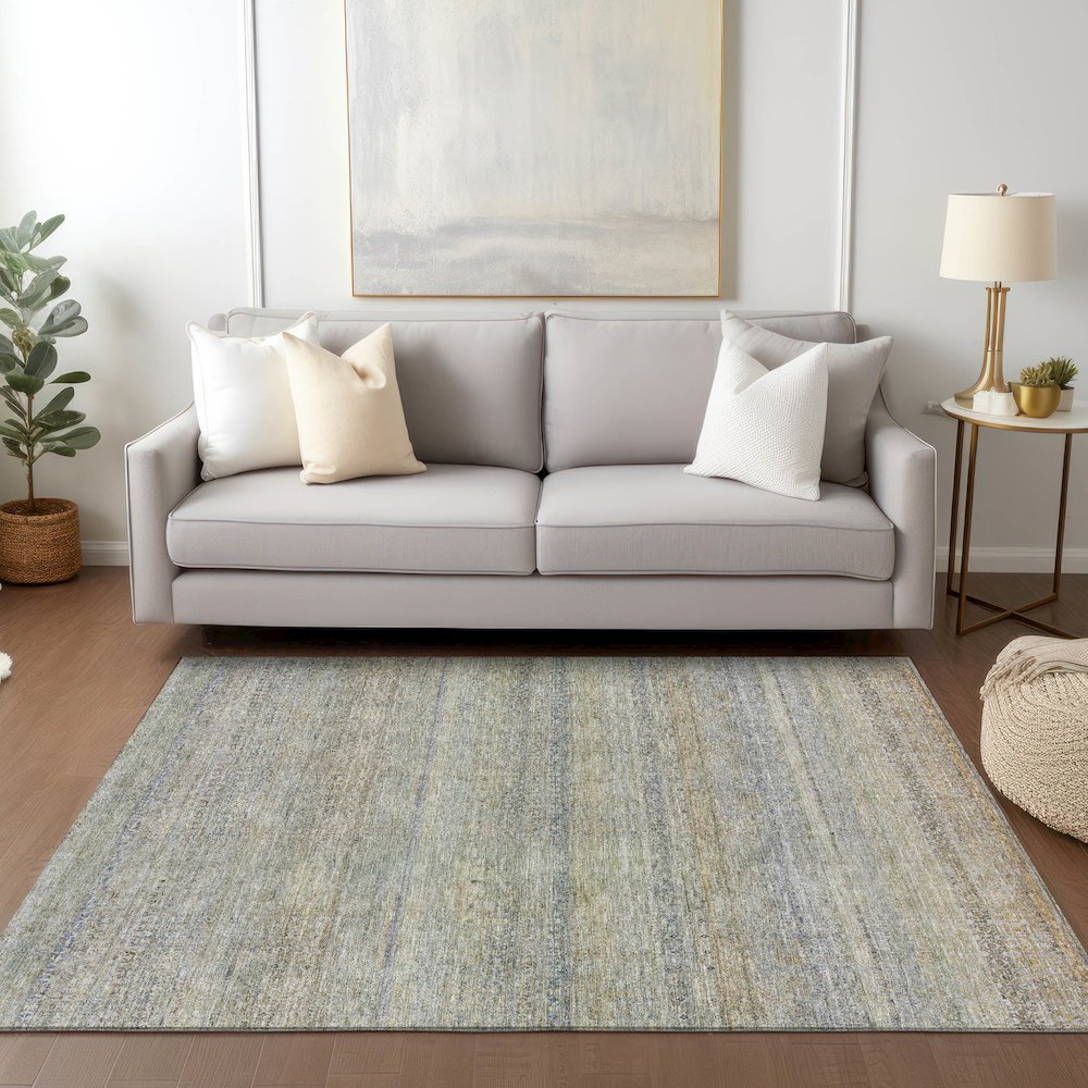 Luxury Washable Indoor/Outdoor Burano Seafoam 5' x 7'6" Rug