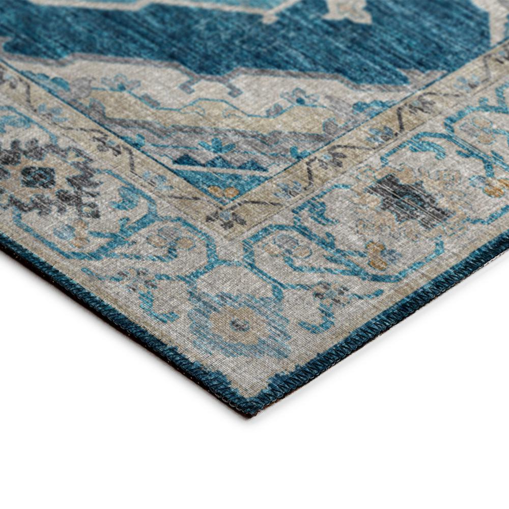 Indoor/Outdoor Marbella MB1 Indigo Washable 10' x 10' Round Rug
