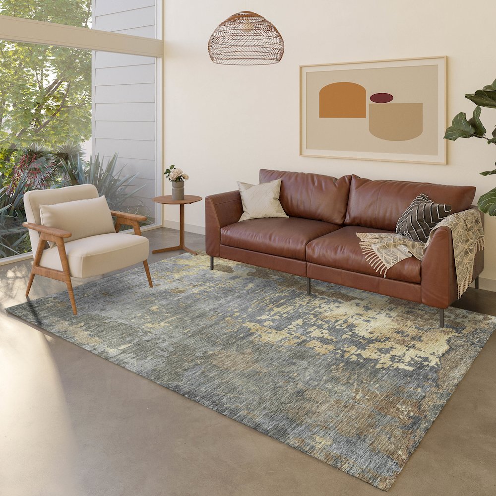 Luxury Washable Indoor/Outdoor Kochi Pewter 5' x 7'6" Rug