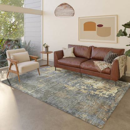 Luxury Washable Indoor/Outdoor Kochi Pewter 5' x 7'6" Rug