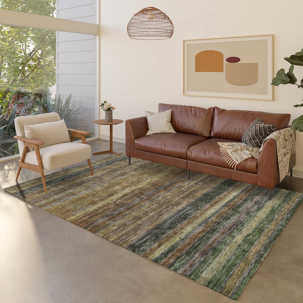 Luxury Washable Indoor/Outdoor Kochi Brown 5' x 7'6" Rug