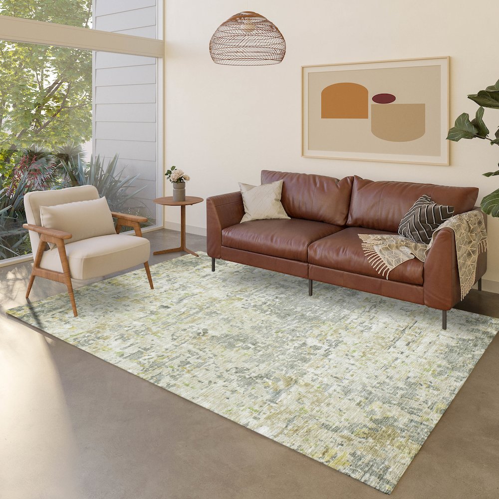 Luxury Washable Indoor/Outdoor Kochi Sage 5' x 7'6" Rug