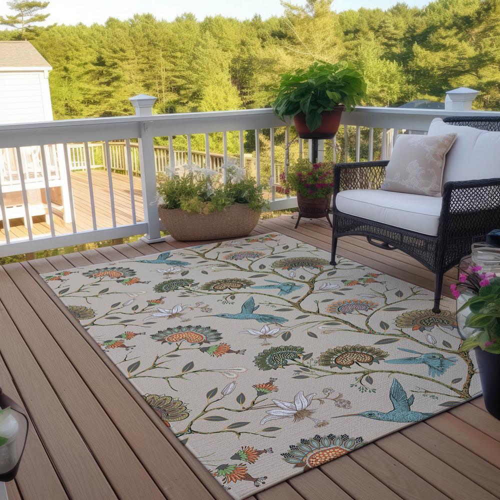 Indoor/Outdoor Kendall KE19 Putty Washable 3' x 5' Rug