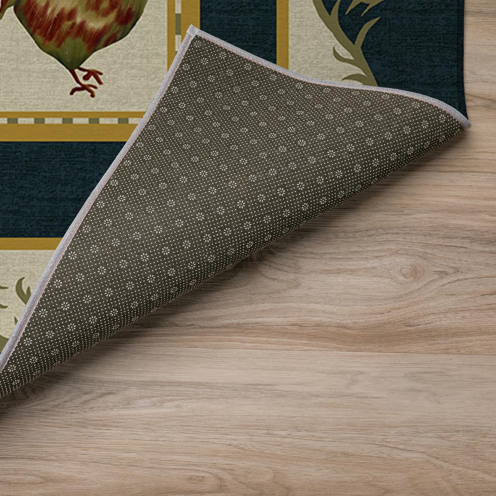 Indoor/Outdoor Kendall KE4 Black Washable 2'3" x 7'6" Runner Rug