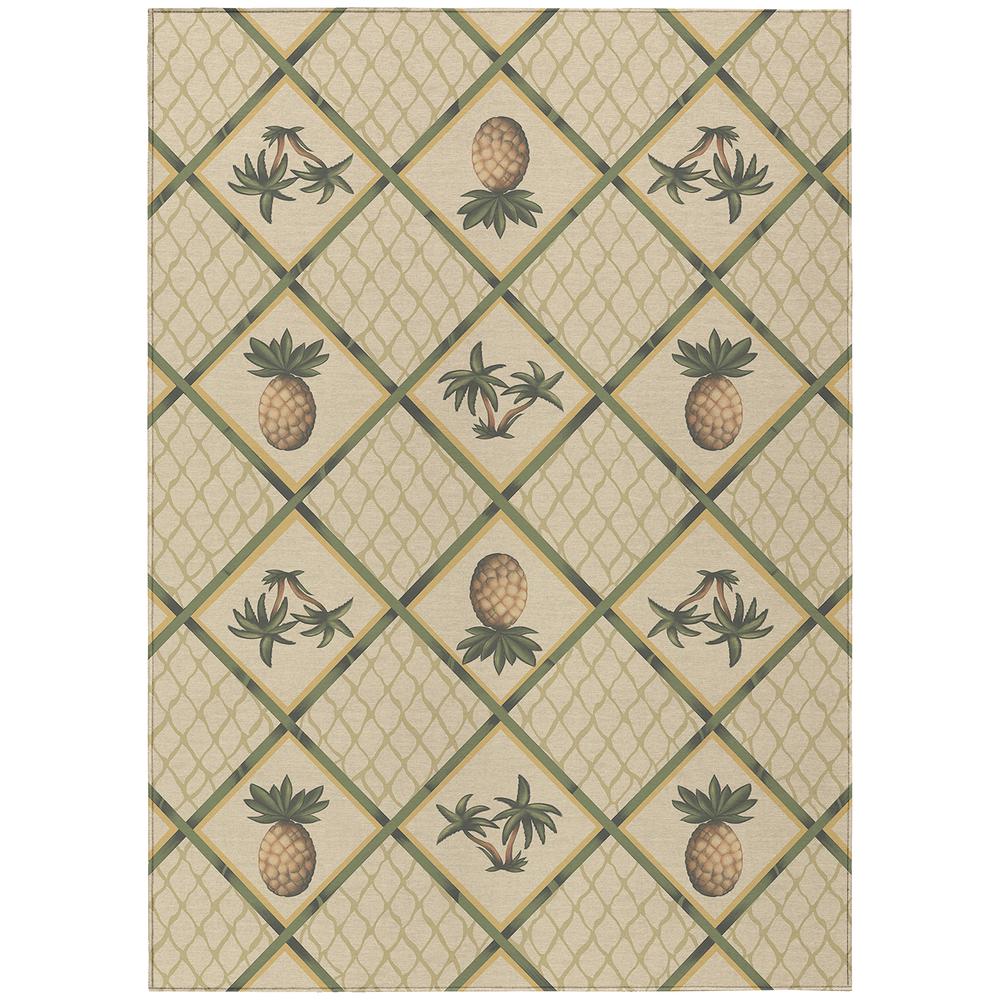 Indoor/Outdoor Kendall KE7 Beige Washable 3' x 5' Rug