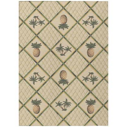 Indoor/Outdoor Kendall KE7 Beige Washable 3' x 5' Rug