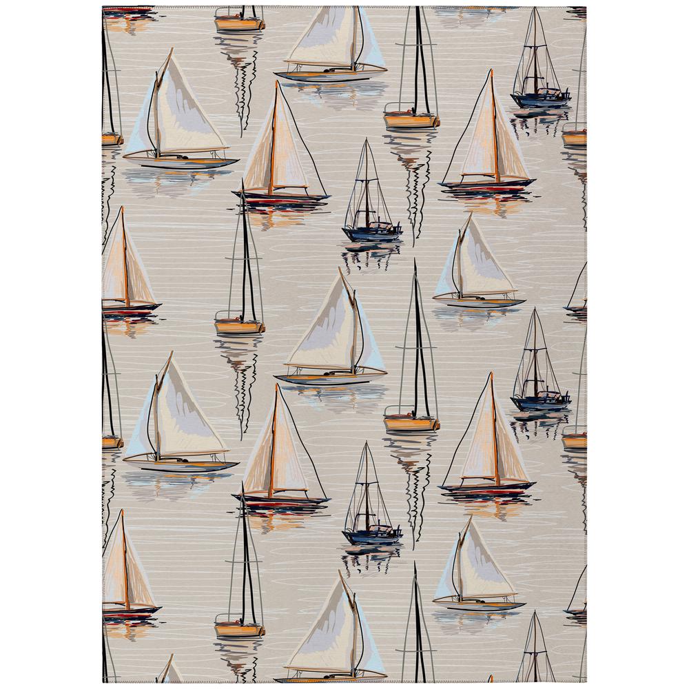 Indoor/Outdoor Harbor HA8 Ivory Washable 5' x 7'6" Rug