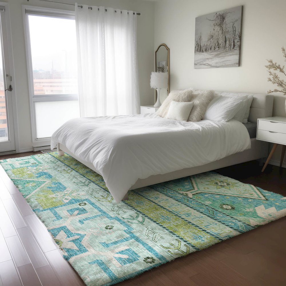 Luxury Washable Lorenzo Mint 5' x 7'6" Rug