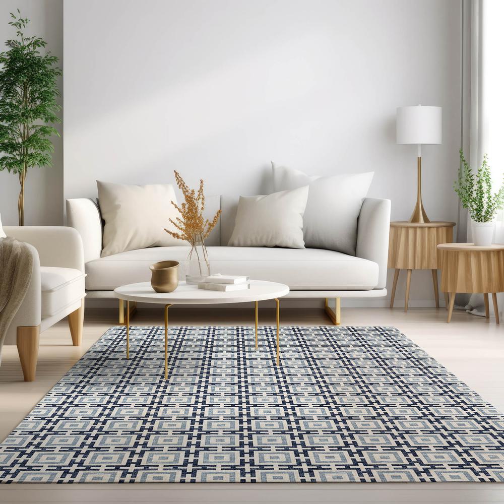 Indoor/Outdoor Marlo MO1 Navy Washable 5' x 7'6" Rug