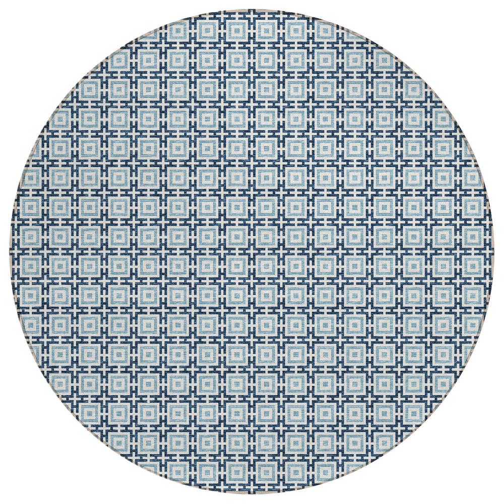 Indoor/Outdoor Marlo MO1 Navy Washable 6' x 6' Rug