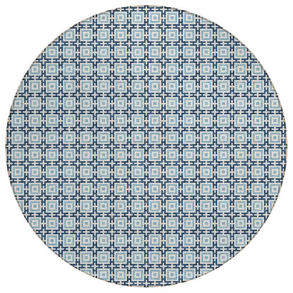Indoor/Outdoor Marlo MO1 Navy Washable 6' x 6' Rug