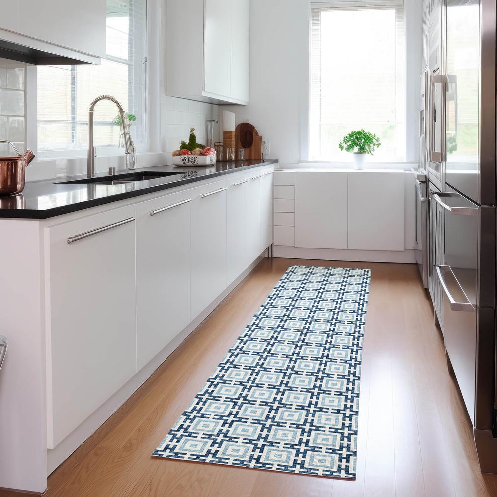 Indoor/Outdoor Marlo MO1 Navy Washable 2'3" x 7'6" Rug