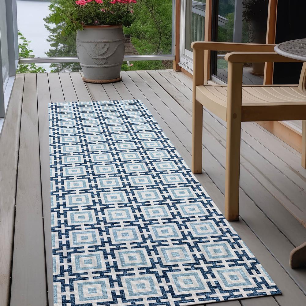 Indoor/Outdoor Marlo MO1 Navy Washable 2'3" x 7'6" Rug