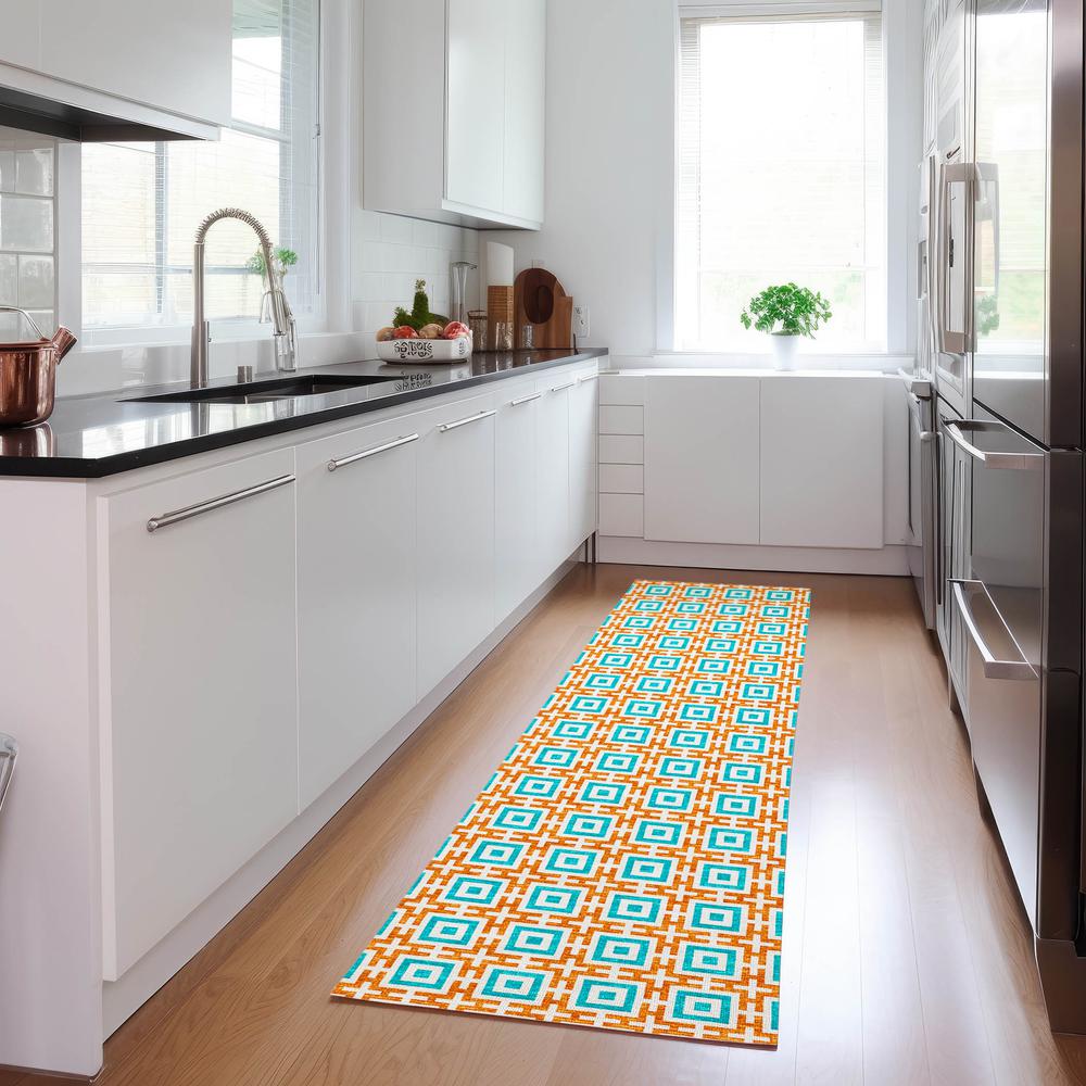 Indoor/Outdoor Marlo MO1 Orange Washable 2'3" x 7'6" Rug