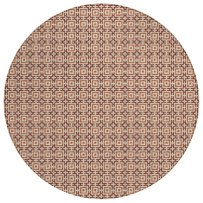 Indoor/Outdoor Marlo MO1 Paprika Washable 6' x 6' Rug