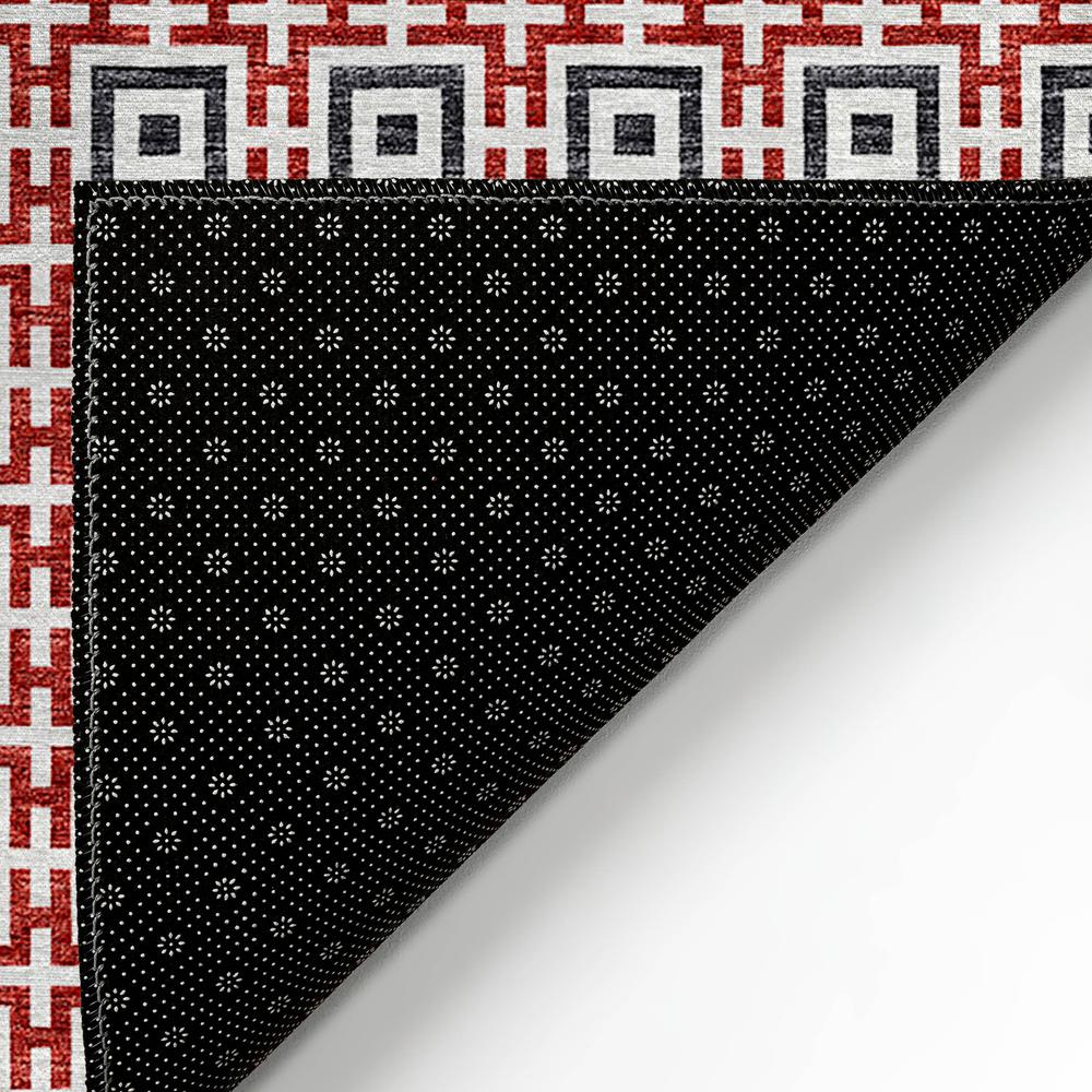 Indoor/Outdoor Marlo MO1 Red Washable 1'8" x 2'6" Rug