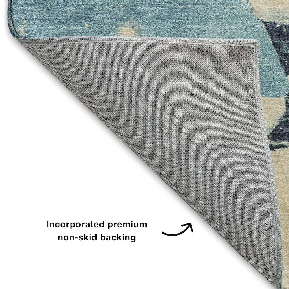 Luxury Washable Indoor/Outdoor Merry & Bright Blue 2'6" x 3'10" Rug
