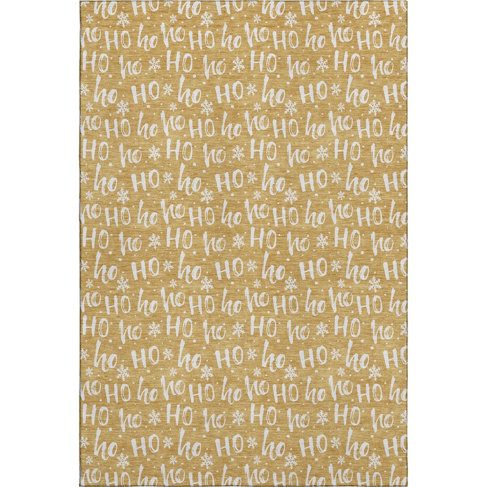 Luxury Washable Indoor/Outdoor Merry & Bright Gold 5' x 7'6" Rug