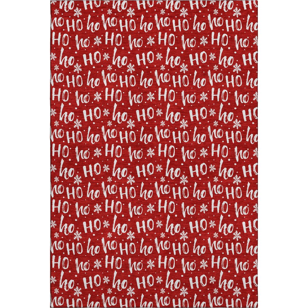 Luxury Washable Indoor/Outdoor Merry & Bright Red 5' x 7'6" Rug