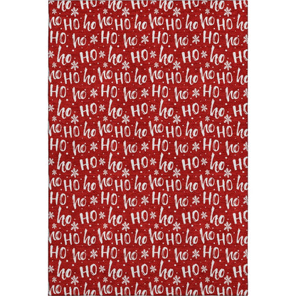 Luxury Washable Indoor/Outdoor Merry & Bright Red 5' x 7'6" Rug