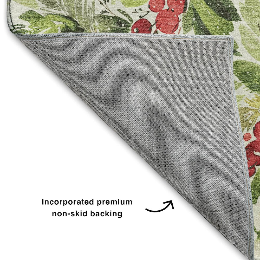 Luxury Washable Indoor/Outdoor Merry & Bright Aloe 2'6" x 3'10" Rug