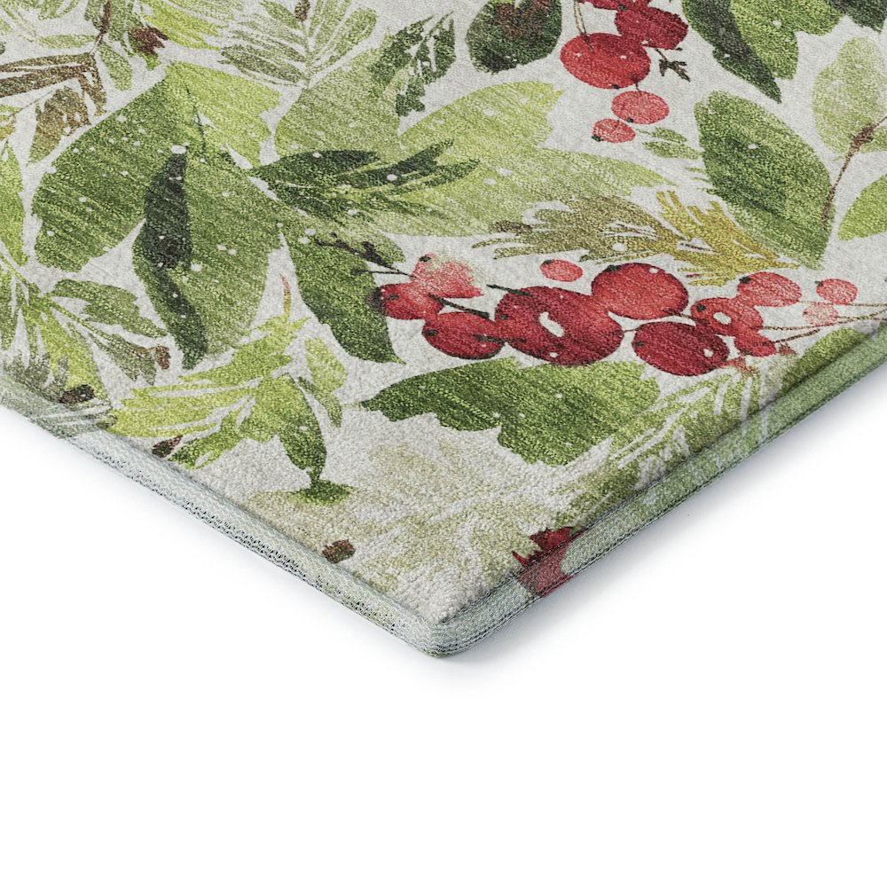Luxury Washable Indoor/Outdoor Merry & Bright Aloe 2'6" x 3'10" Rug