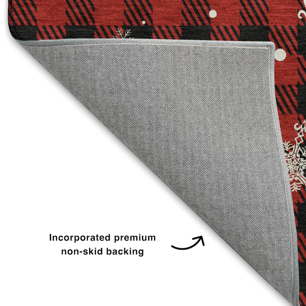 Luxury Washable Indoor/Outdoor Merry & Bright Red 2'6" x 3'10" Rug