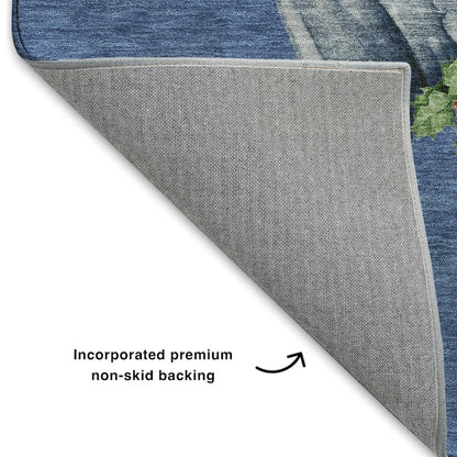 Luxury Washable Indoor/Outdoor Merry & Bright Navy 2'6" x 3'10" Rug