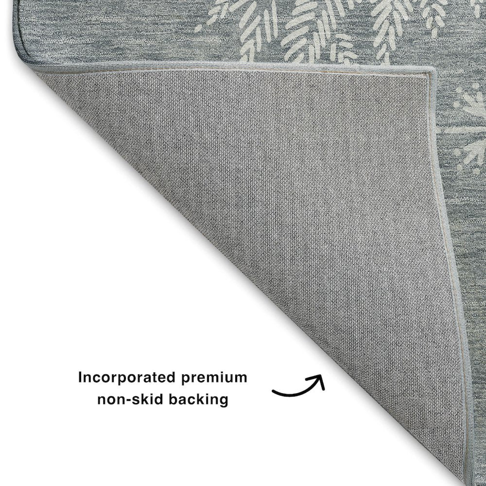 Luxury Washable Indoor/Outdoor Merry & Bright Gray 2'6" x 3'10" Rug