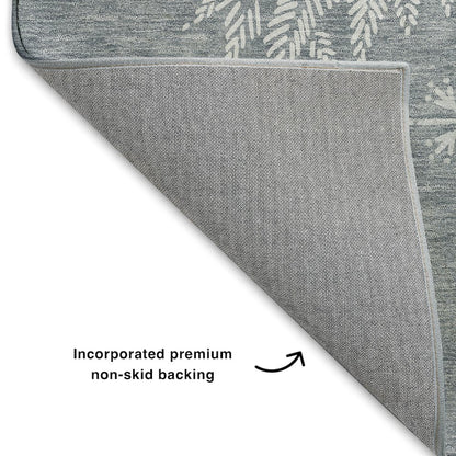 Luxury Washable Indoor/Outdoor Merry & Bright Gray 2'6" x 3'10" Rug
