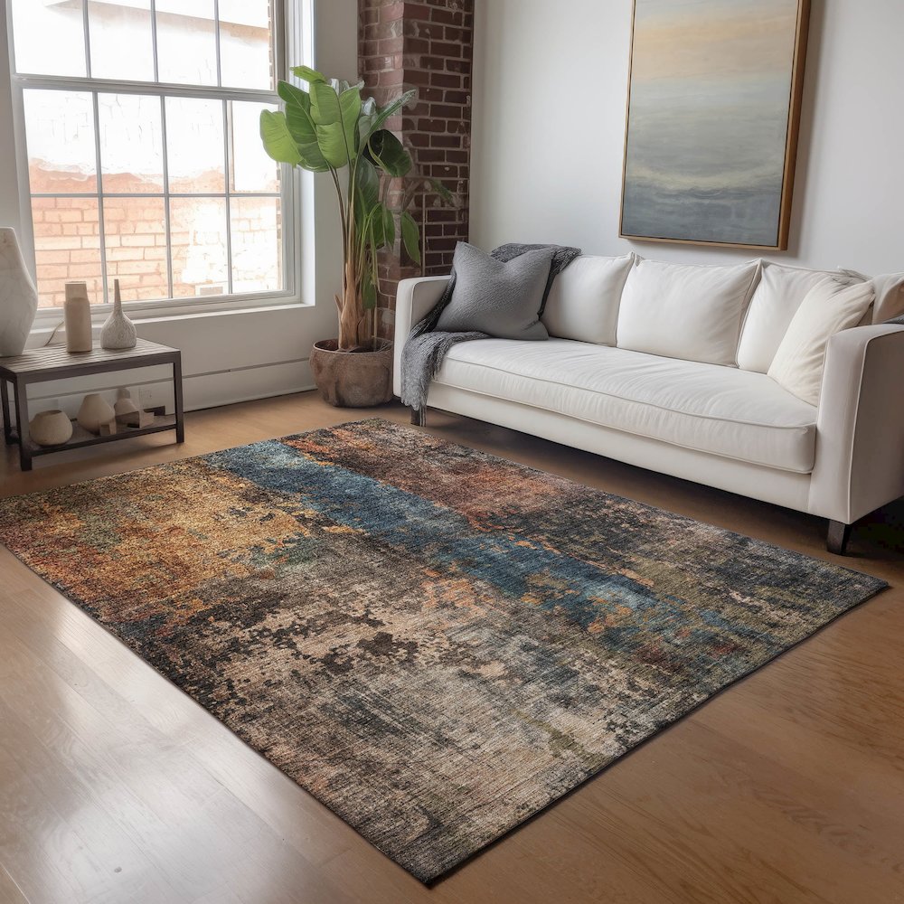 Indoor/Outdoor Nouveau Blue 5' x 7'6" Rug