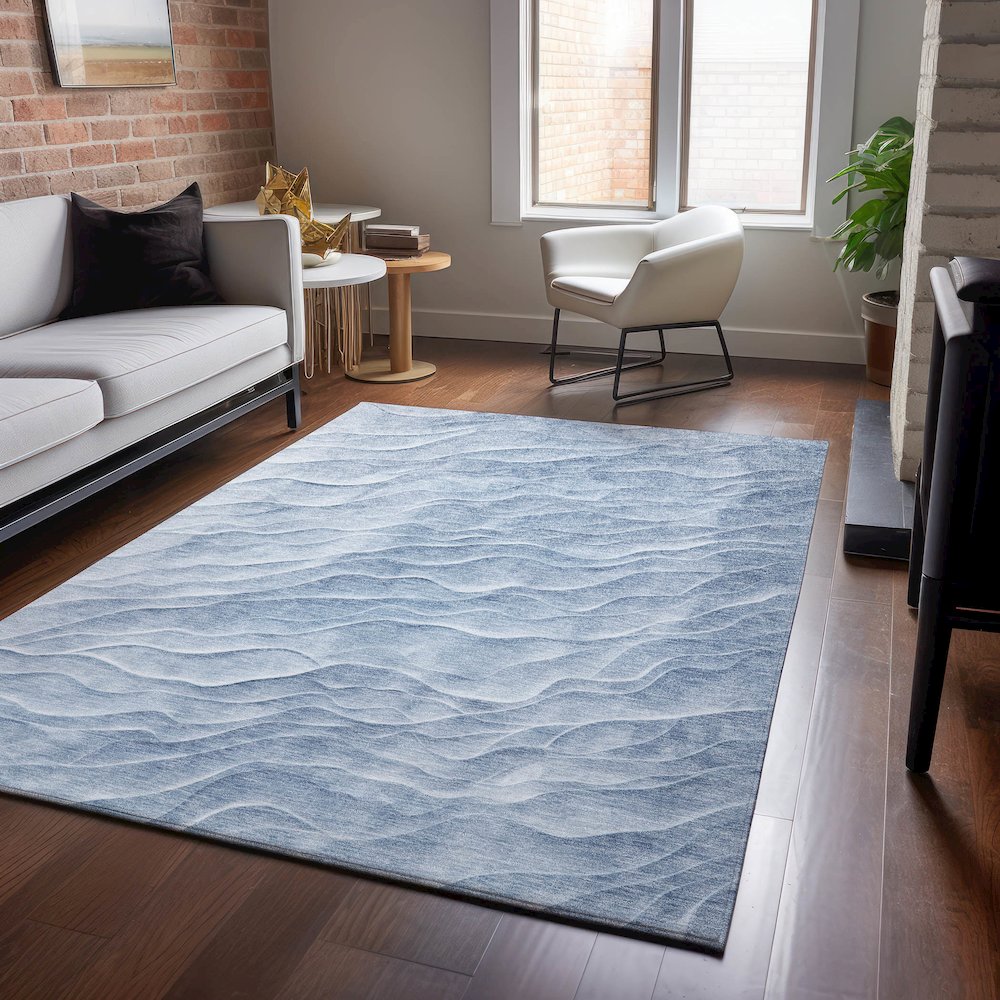 Machine Washable Indoor/Outdoor Pacifica Denim 5' x 7'6" Rug