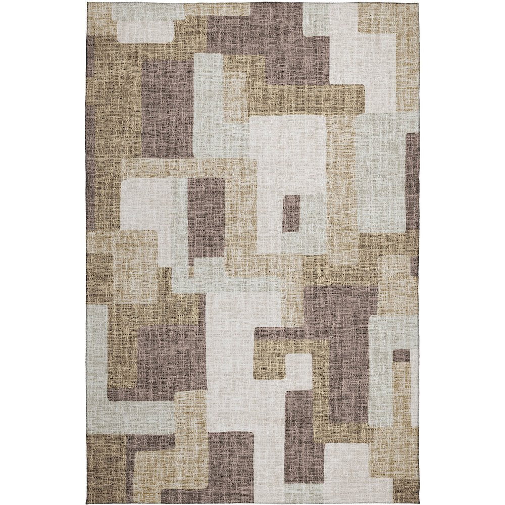 Luxury Washable Indoor/Outdoor Portico Brown 5' x 7'6" Rug