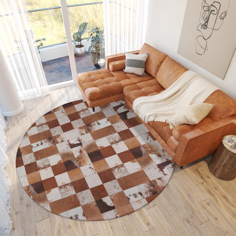 Indoor/Outdoor Durango SS10 Driftwood Washable 6' x 6' Round Rug