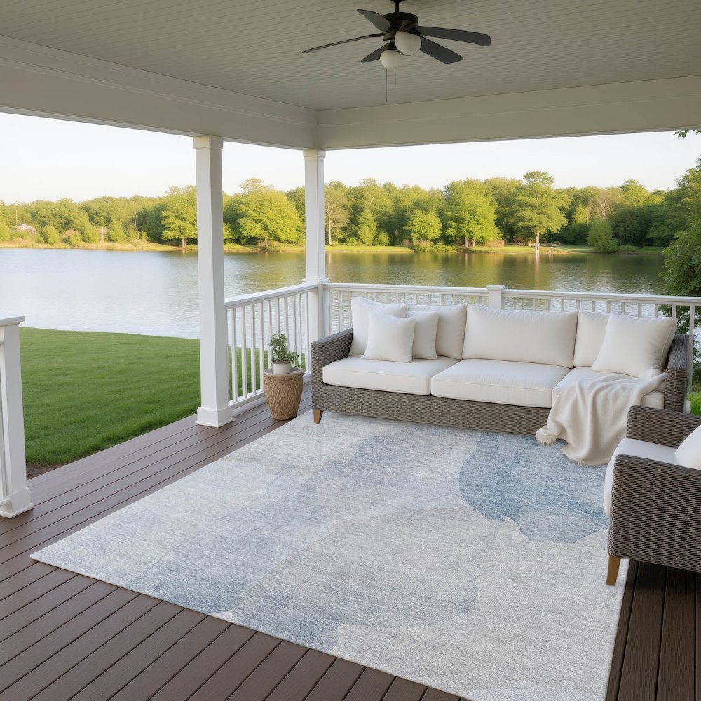 Luxury Washable Indoor/Outdoor Ravenna Sky 5' x 7'6" Rug