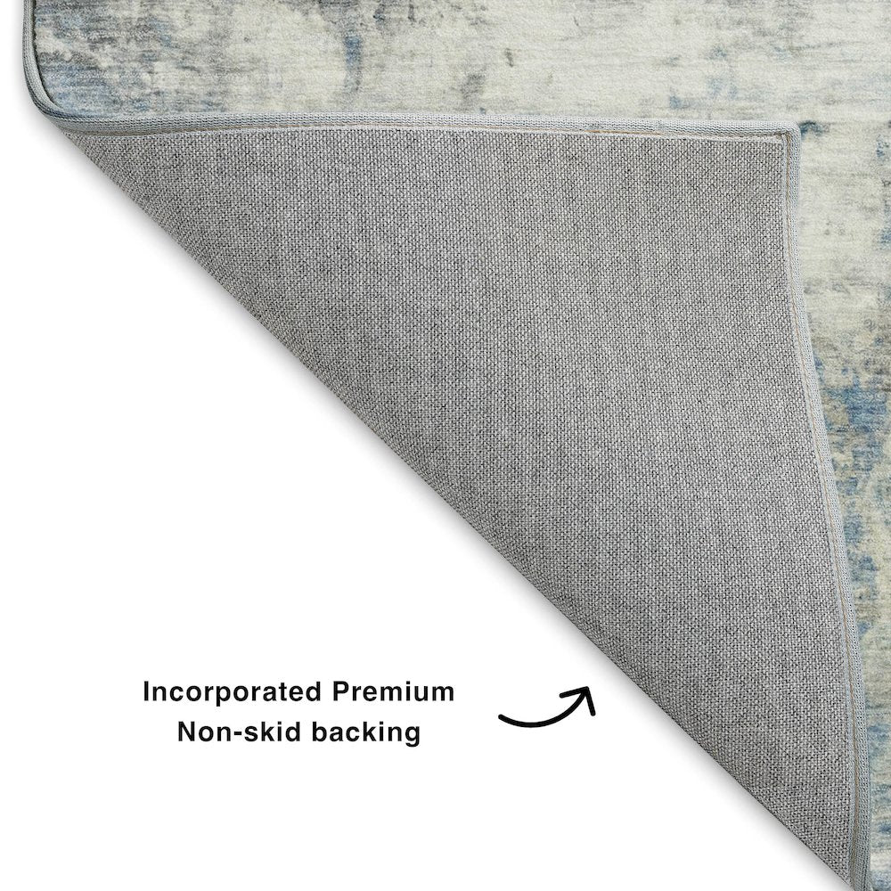 Luxury Washable Indoor/Outdoor Ravenna Blue 2'6" x 3'10" Rug