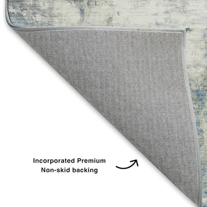 Luxury Washable Indoor/Outdoor Ravenna Blue 2'6" x 3'10" Rug