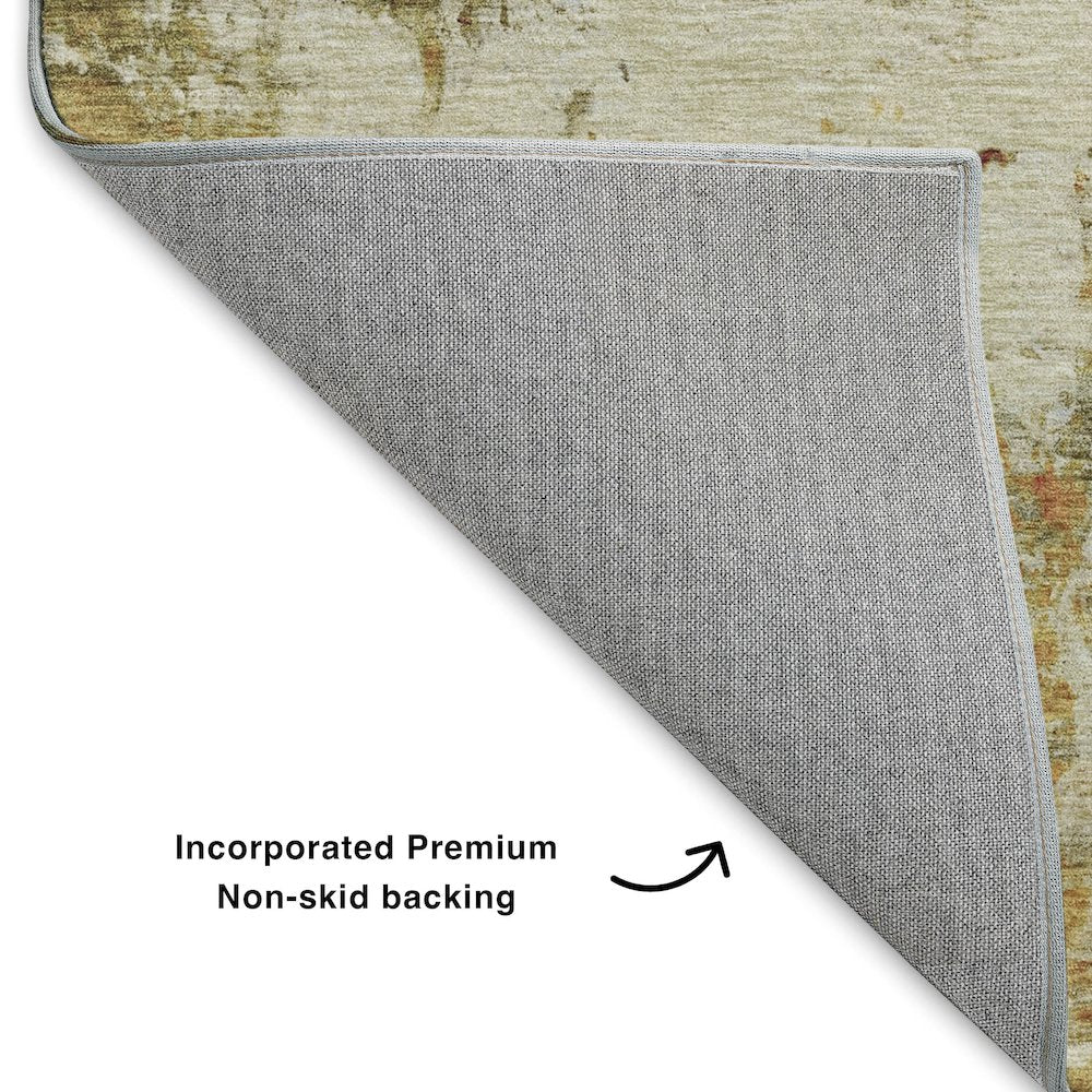 Luxury Washable Indoor/Outdoor Ravenna Olive 2'6" x 3'10" Rug