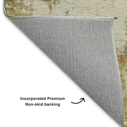 Luxury Washable Indoor/Outdoor Ravenna Olive 2'6" x 3'10" Rug